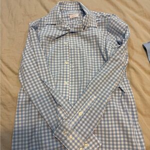 Mizzen+Main Light Blue Gingham Dress Shirt